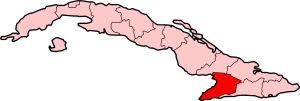 Map showing Granma Province in Cuba