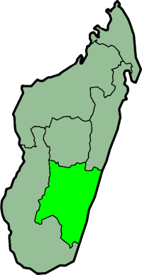 Map of Fianarantsoa province in Madagascar