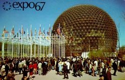 Expo 67 American Pavilion, a 250 foot diameter Buckminster Fuller 3/4 geodesic dome