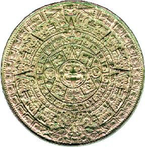 An Aztec calendar stone