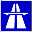 Sign used to denote<br >entry onto Motorway