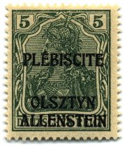 5pf stamp of Allenstein