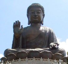 Statues of Buddha such as this, the statue in , remind followers to practice right living.