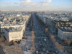 Looking east along the Champs-lyses from the top of the Arc de Triomphe
